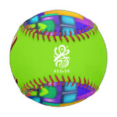 Electric Vibes Dreams Stilvolle Vintage Abstrakte Baseball (Rückseite)