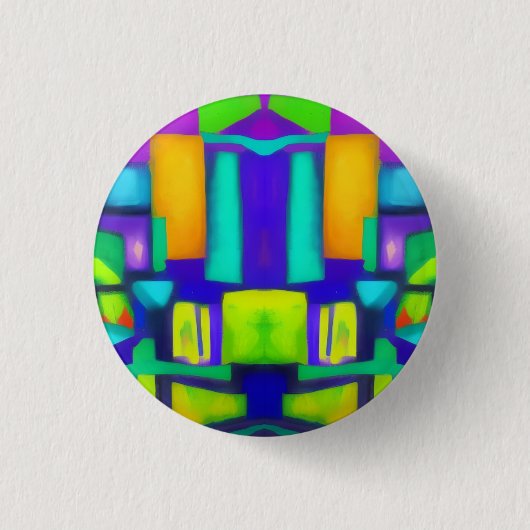 Electric Vibes Dreams Stilvolle Vintage Abstrakte Button (Vorderseite)