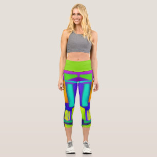 Electric Vibes Dreams Stilvolle Vintage Abstrakte  Capri Leggings