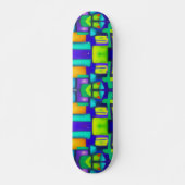 Electric Vibes Dreams Stilvolle Vintage Abstrakte Skateboard (Vorne)