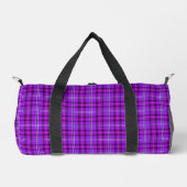 Electric Violet and Fuchsia Plaid Purple Pink Duffle Bag (Vorderseite)