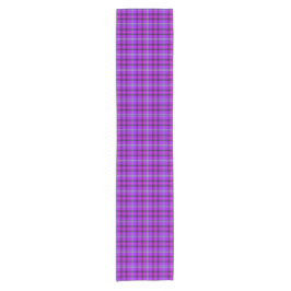 Electric Violet and Fuchsia Plaid Purple Pink Kurzer Tischläufer