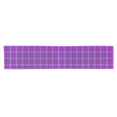 Electric Violet and Fuchsia Plaid Purple Pink Kurzer Tischläufer (Horizontal)