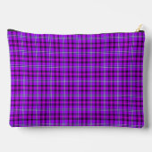 Electric Violet and Fuchsia Plaid Purple Pink Zubehörtasche (Rückseite)