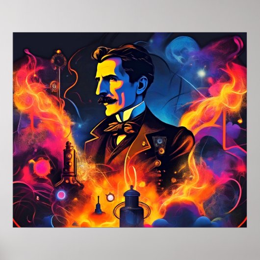 Electric Visionary: Nikola Teslas Blitz Poster (Vorne)