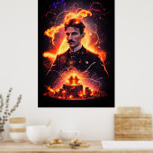 Electric Visionary: Nikola Teslas Blitz Poster (Küche)