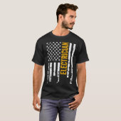 Electrical American Flag Patriotic Lineman USA F T-Shirt (Vorne ganz)