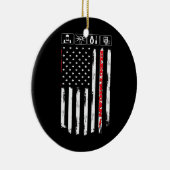 Electrical American Flag Patriotic Technician Keramik Ornament (Rechts)