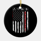 Electrical American Flag Patriotic Technician Keramik Ornament (Vorne)