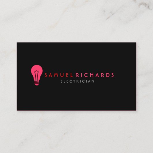Electrical Business Card Simple Bulb Silhouette Visitenkarte (Vorderseite)