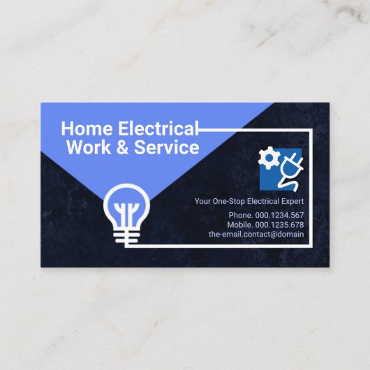 Electrical Circuit Dark Blue Grunge Electrician Visitenkarte (Vorderseite)