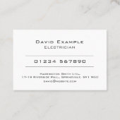 Electrical Contractor Electrician Business Card Visitenkarte (Rückseite)