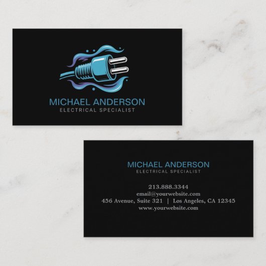 Electrical Contractor Electrician Professional Visitenkarte (Vorne/Hinten)