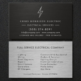 Electrical Contractor Silver Metallic Visitenkarte