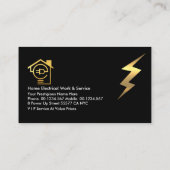 Electrical Current Powers Electrician Visitenkarte (Rückseite)