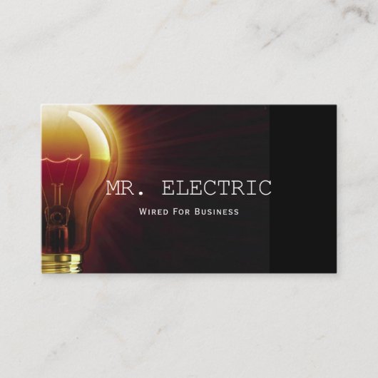 Electrical Electrician Electrical Business Card Visitenkarte (Vorderseite)