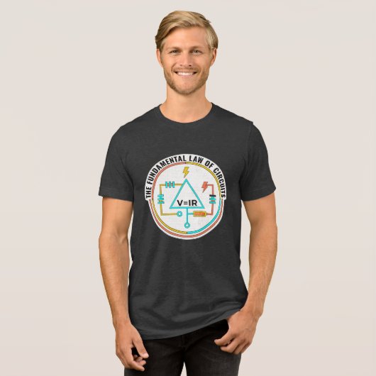 Electrical Engineer, Fundamental Law of Circuits Tri-Blend Shirt (Vorderseite voll)