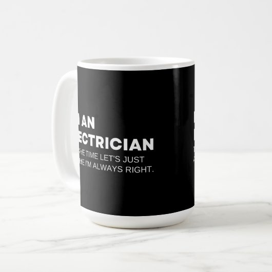 Electrical Funny Sprichwort Kaffeetasse (Vorderseite Links)