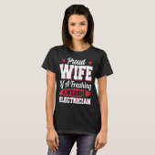 Electrical Lineman Electrician Ehefrau T-Shirt (Vorne ganz)