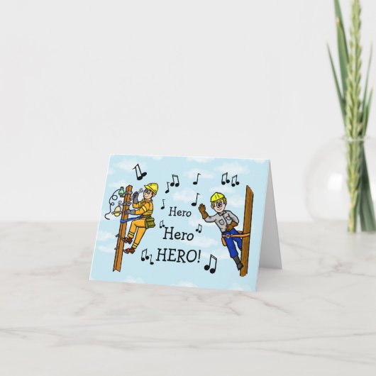Electrical Lineman Unsung Hero Greeting Card Karte (Vorderseite)