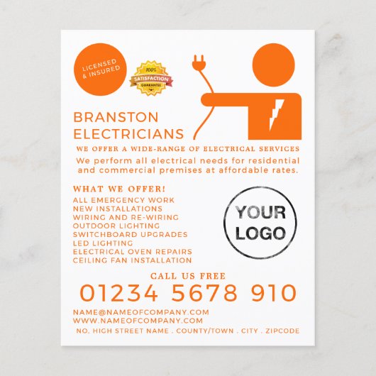 Electrical Man, Electrician Advertising Flyer (Vorne)