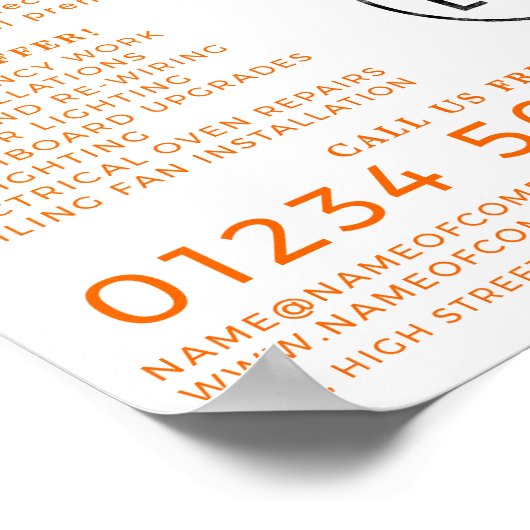 Electrical Man, Electrician Advertising Poster (Ecke)