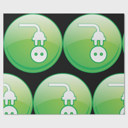 Electrical Plug Symbol Wrapping Paper Geschenkpapier (Flach)