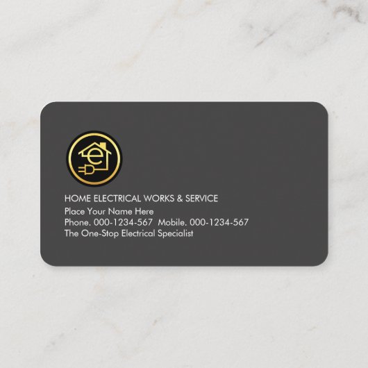 Electrical Power Plug Supply Line Visitenkarte (Rückseite)