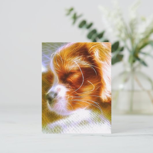 Electrical Puppy King Charles Spaniel Postcard Postkarte (Stehend Vorderseite)