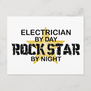 Electrical Rock Star by Night Postkarte
