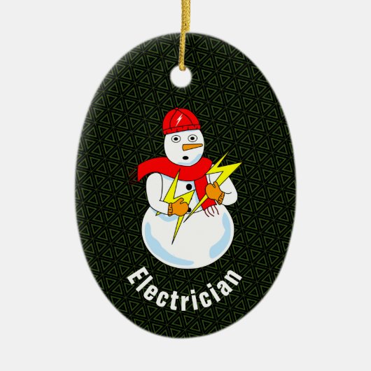 Electrical Snowman Keramik Ornament (Vorne)
