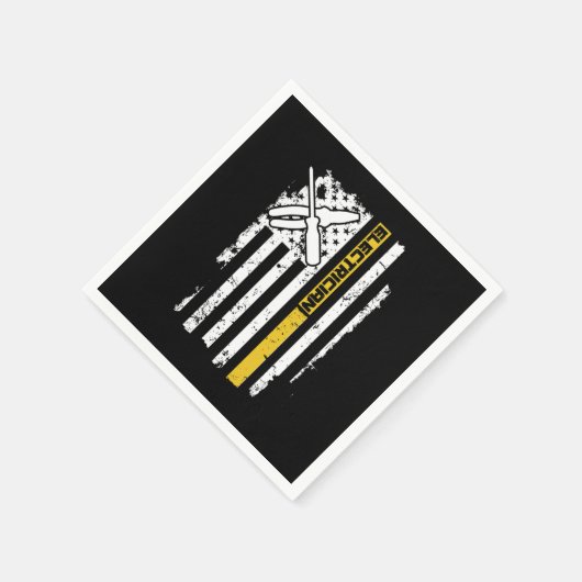 Electrical USA Flag American Electrical Electroni Serviette (Ecke)