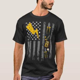 Electrical USA Flag Spannungsverhältnis Lineman Ci T-Shirt