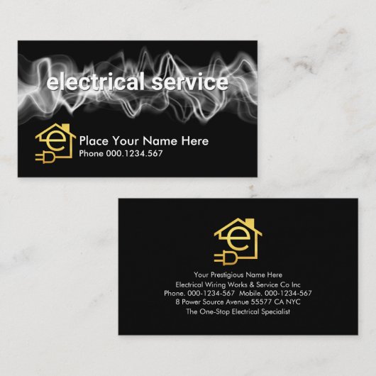 Electrical Wave Lightning Charge Visitenkarte (Vorne/Hinten)