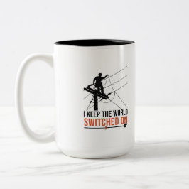 Electrical Worker Appreciation Gift - Switched On  Zweifarbige Tasse