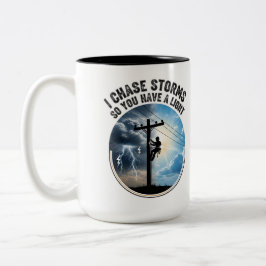 Electrical Worker Gift Modern Lineworker Zweifarbige Tasse