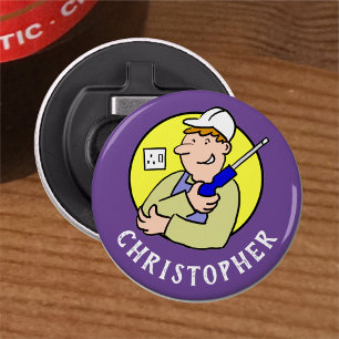 Electrical Worker Image with Name. Elektriker Flaschenöffner