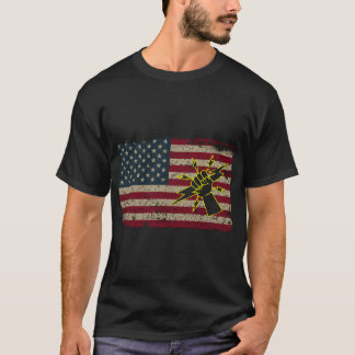 Electrician America Flag Patriotic Electrical T-Shirt