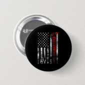 Electrician American Flag Funny Electricians Tools Button (Vorne & Hinten)