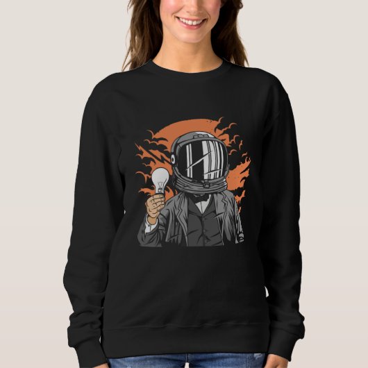 Electrician Astronaut, Spaceman Sun Reflection Ret Sweatshirt (Vorderseite)