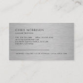 Electrician Black Silver Industrial Contractor Visitenkarte (Rückseite)