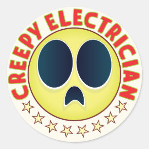 Electrician Creepy Runder Aufkleber