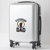Electrician Dad Vintage Engraving Vector Shirt Des Aufkleber (Koffer)