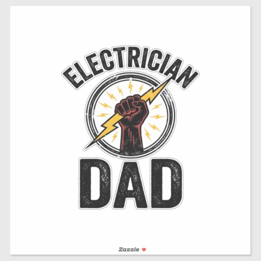 Electrician Dad Vintage Engraving Vector Shirt Des Aufkleber (Blatt)