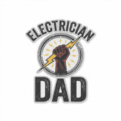 Electrician Dad Vintage Engraving Vector Shirt Des Aufkleber (Vorderseite)