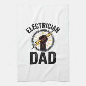 Electrician Dad Vintage Engraving Vector Shirt Des Geschirrtuch (Vertikal)