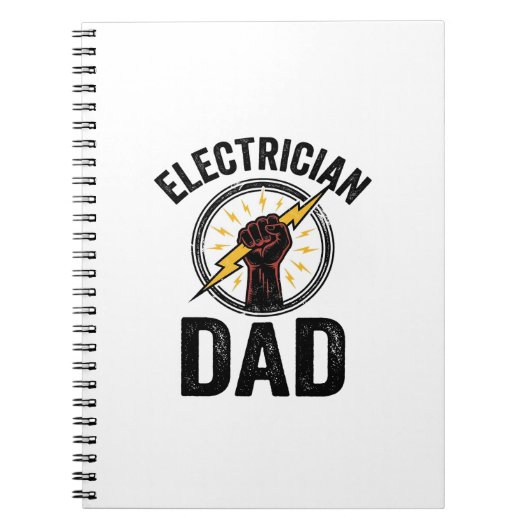 Electrician Dad Vintage Engraving Vector Shirt Des Notizblock (Vorderseite)