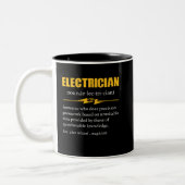 Electrician Definition Electrical Engineer Meaning Zweifarbige Tasse (Links)