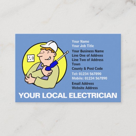 Electrician Electrical Business Card Visitenkarte (Vorderseite)