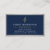 Electrician Electrical Contractor Metal QR Code Visitenkarte (Vorderseite)